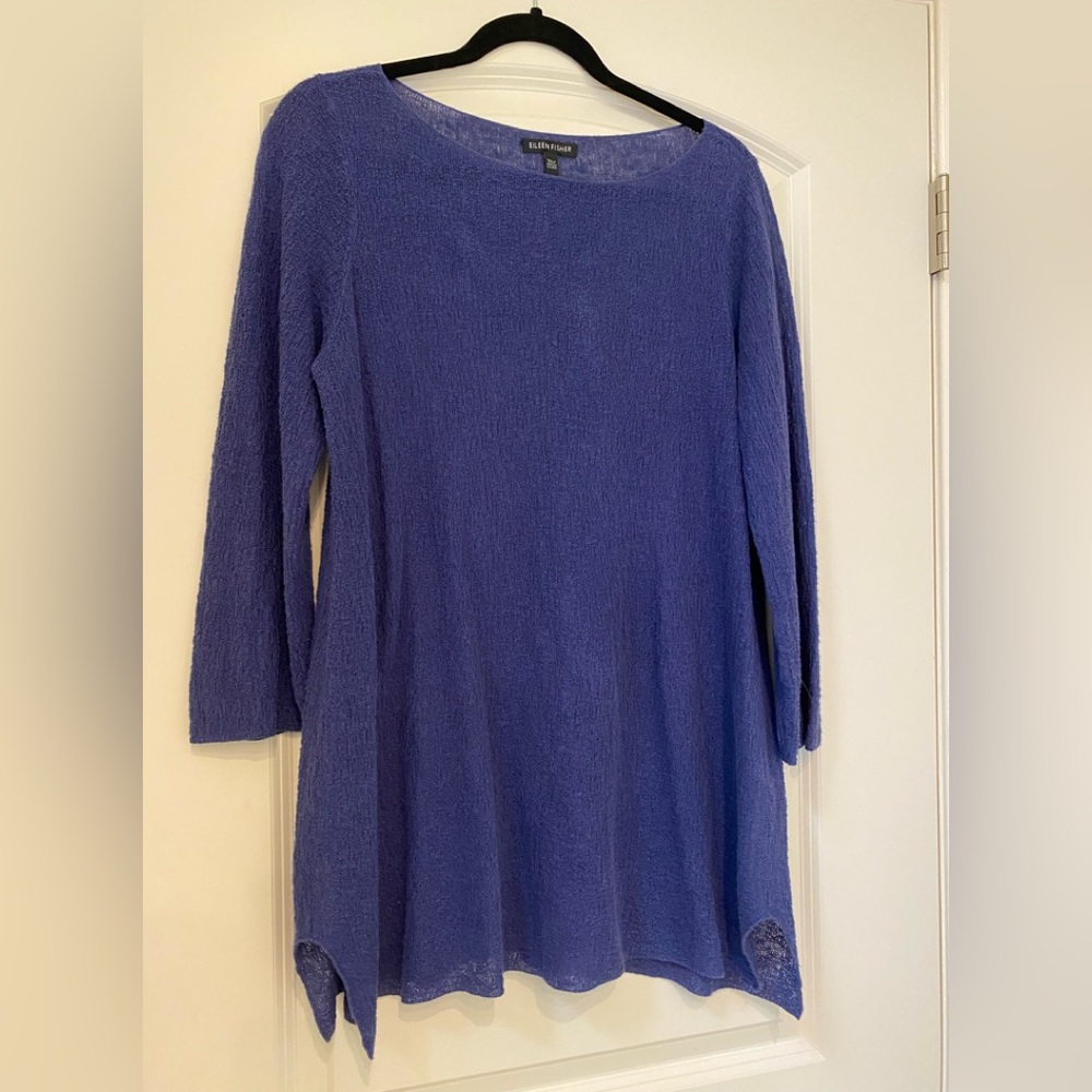 Long blue Eileen Fisher woven tunic - Size Medium
